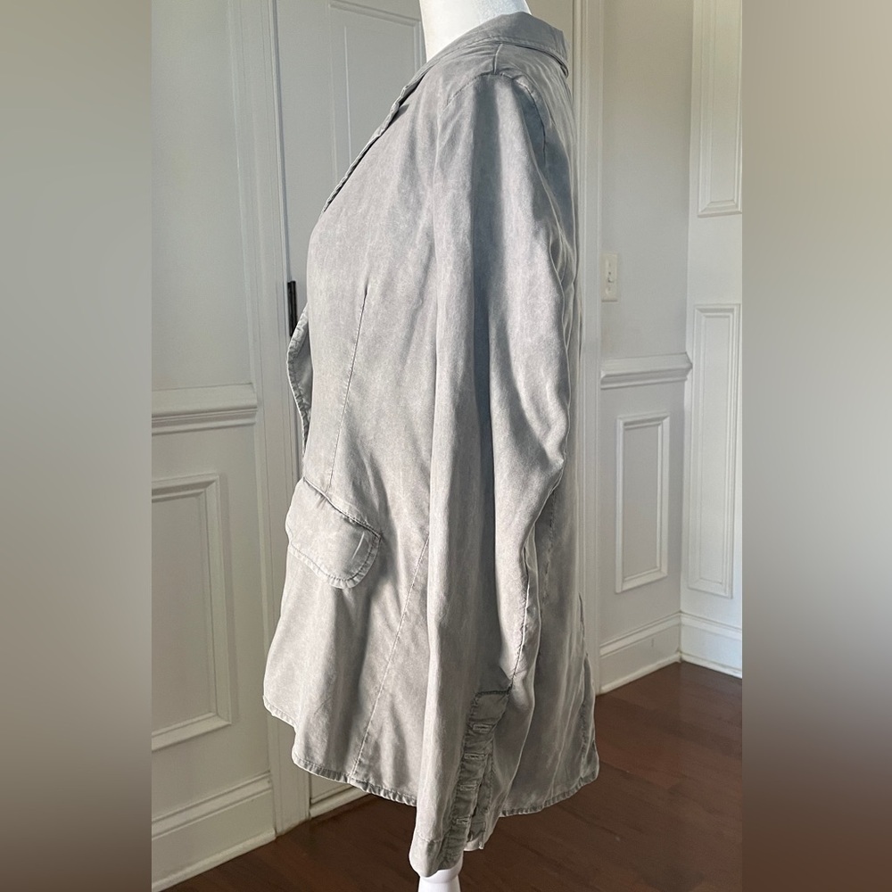 Bella Dahl Easy Longline Green/Gray Blazer Size M - Picture 3 of 6